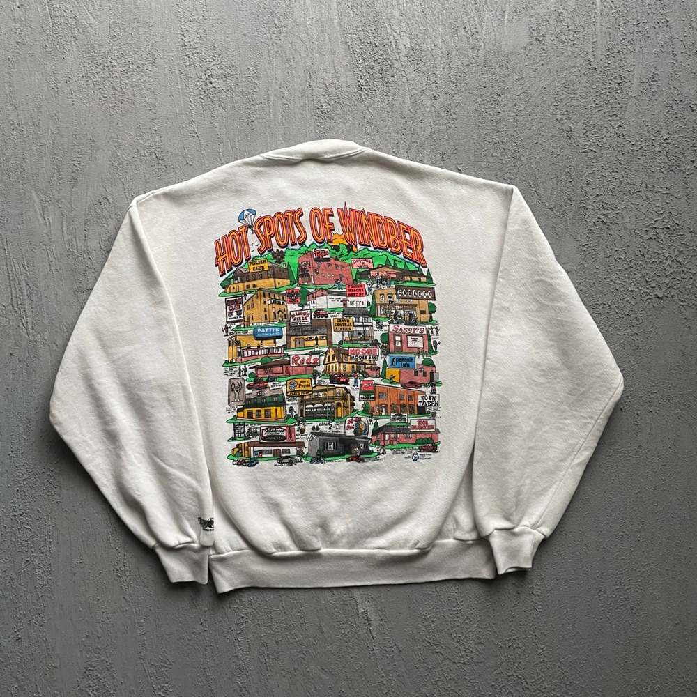 Vintage Hot Spots of Windber Graphic Sweatshirt Mens Large White 1990s Jerzees